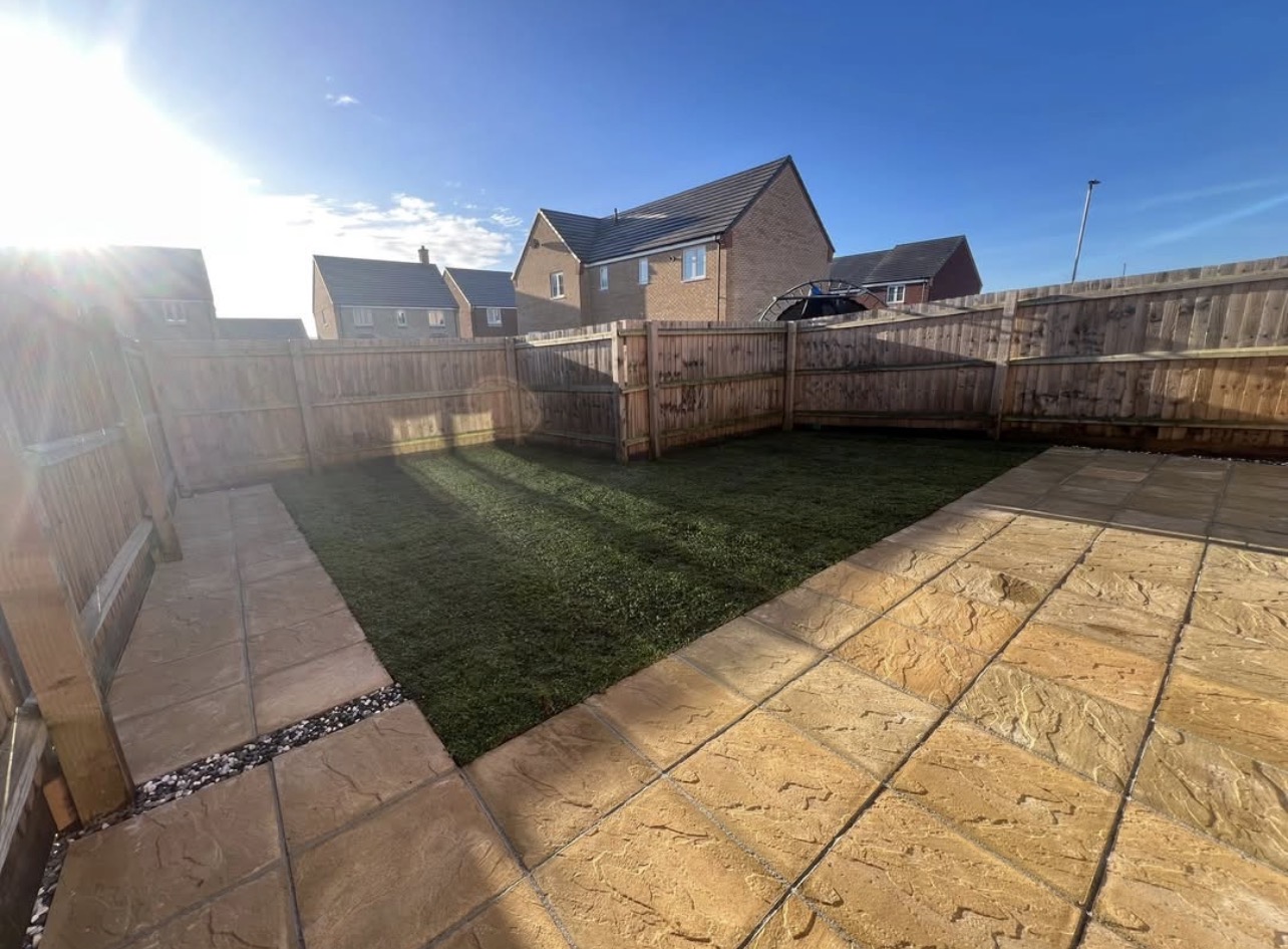 Rear garden — new patio & turf